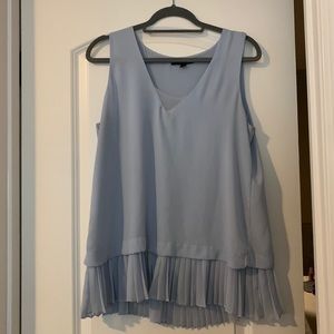Lavender sleeveless blouse with ruffles